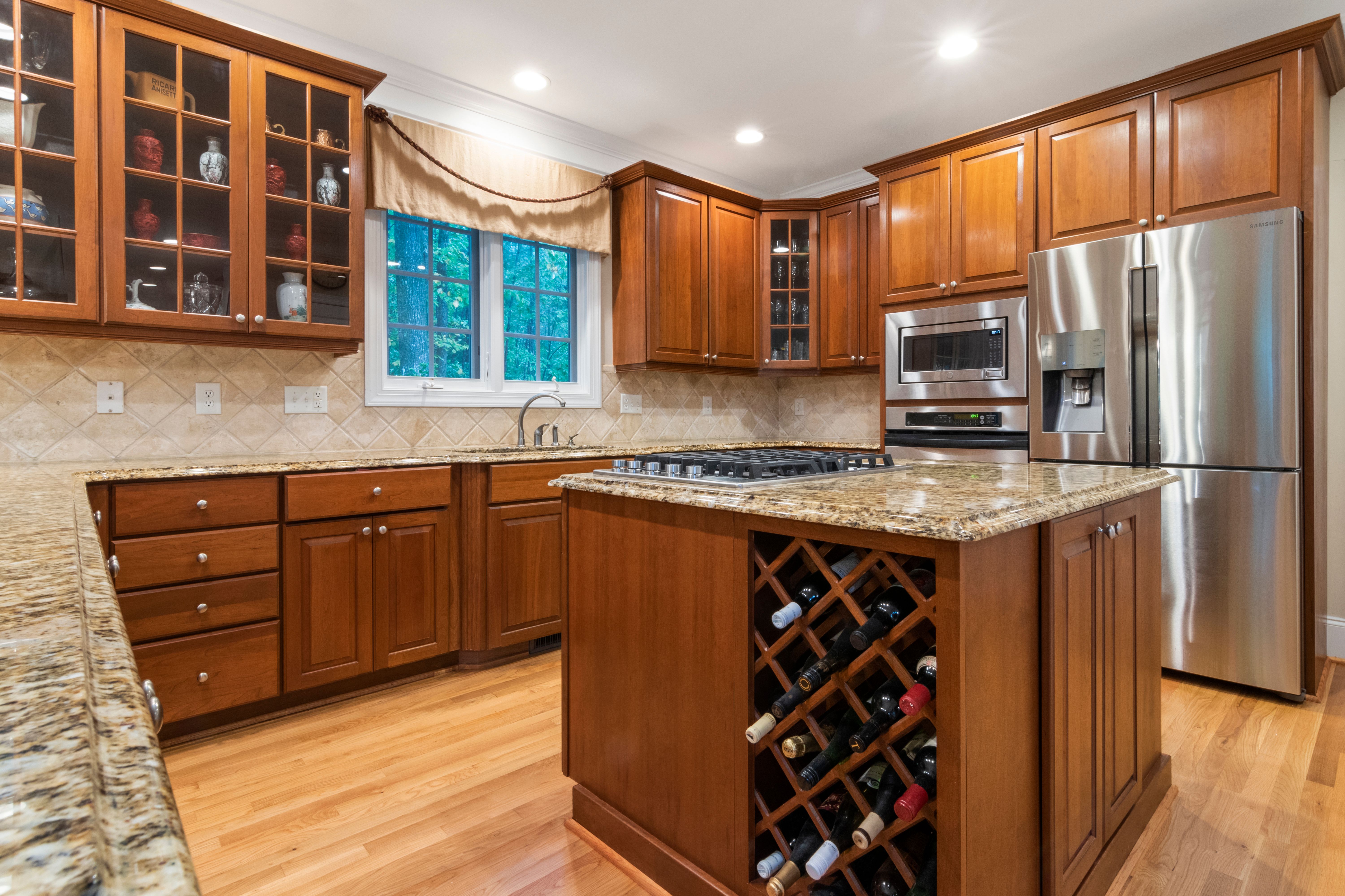 Hardwood kitchen cabinets